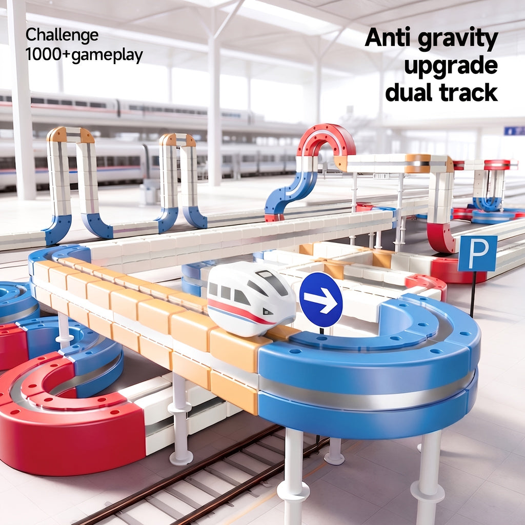 151pcs Double-Sided 3D Gravity-Defying Race Track Set with 2 Cars - Flexible Modular Building Kit, STEM Educational Toy for Kids, Loop Track Infinity Cube | Best Birthday Christmas Gift for Boys Girls