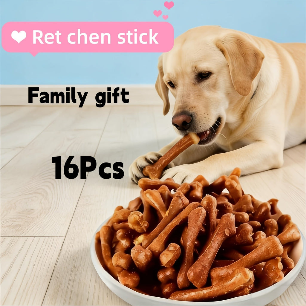 Dog Chew Toys 16pcs Set – Dental Cleaning Bones & Rubber Chew Sticks for Small to Medium Dogs – Safe Non-Toxic Teeth Cleaning Dog Toys for Indoor & Outdoor Use, Boredom & Anxiety Relief