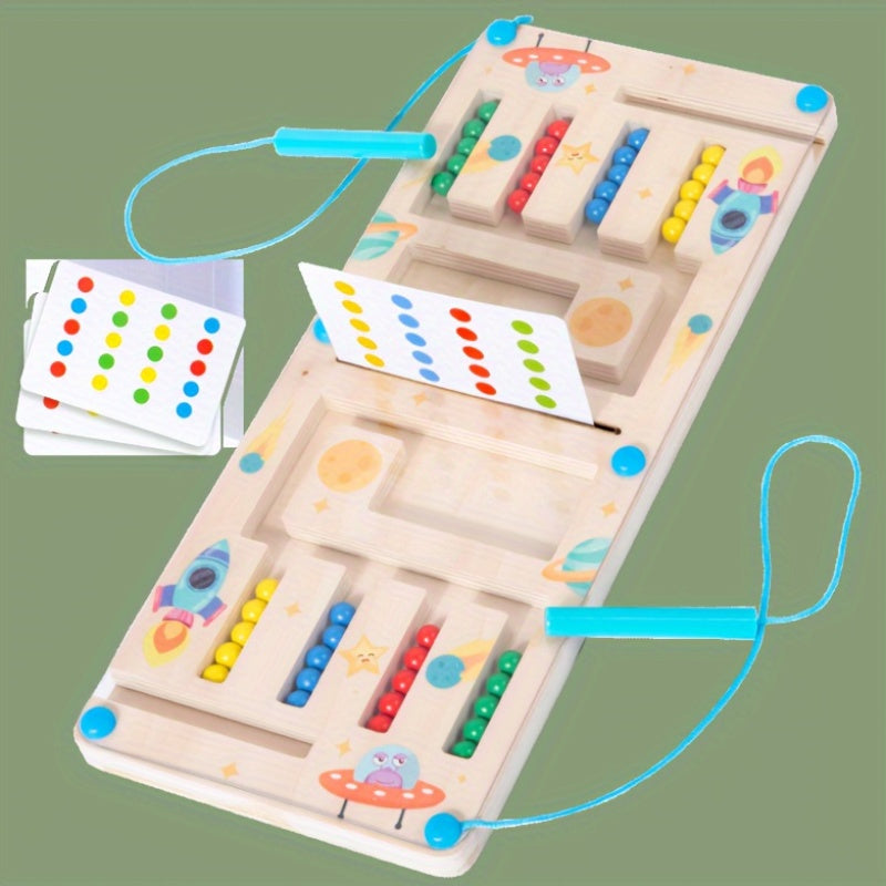 Bead Maze Puzzle Toy 4-Color Shifting Logic Thinking Training Game Brain Teaser for Kids Adults Individual & Double Style STEM Educational Toy Gift
