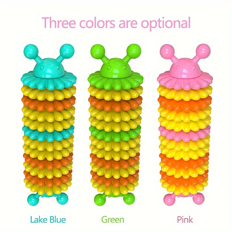 Caterpillar Natural Rubber Dog Chew Toy for Aggressive Chewers – Durable Teeth Cleaning Chew Toy with Anti-Bite Reinforced Ends, Interactive Dental Dog Toy for Medium Large Breeds, Lake Blue Green Pink