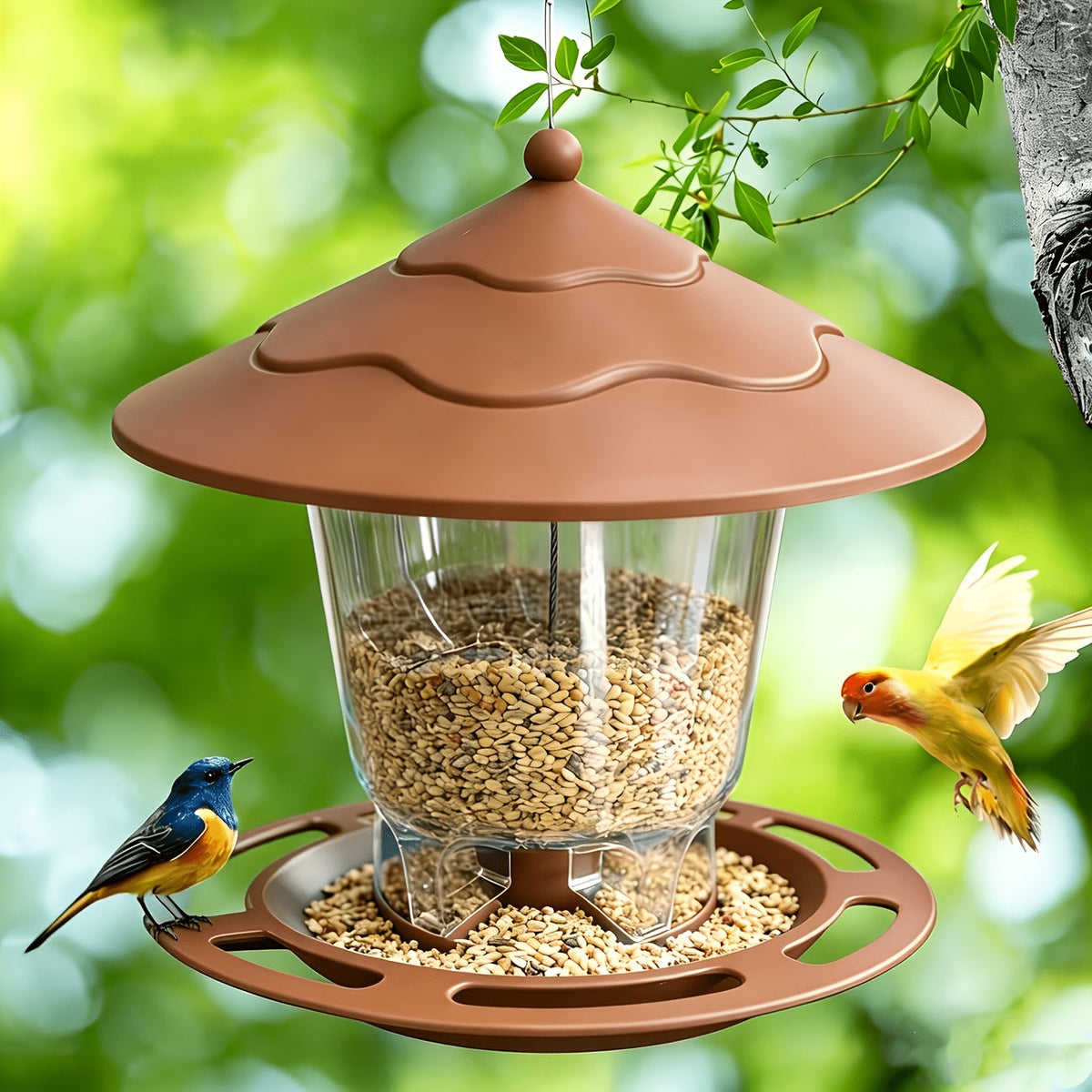Minimalist 3D Hummingbird Feeder Outdoor Garden Hanging Automatic Nectar Feeder for Wild Birds – Modern Design Backyard Patio Wildlife Feeding Station