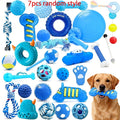 7-Piece Blue Series Dog Chew Toy Set for Small Dogs – Durable Chew-Resistant Pet Toys, Assorted Squeaky & Textured Dog Toys for Teething, Boredom & Interactive Play, Random Styles