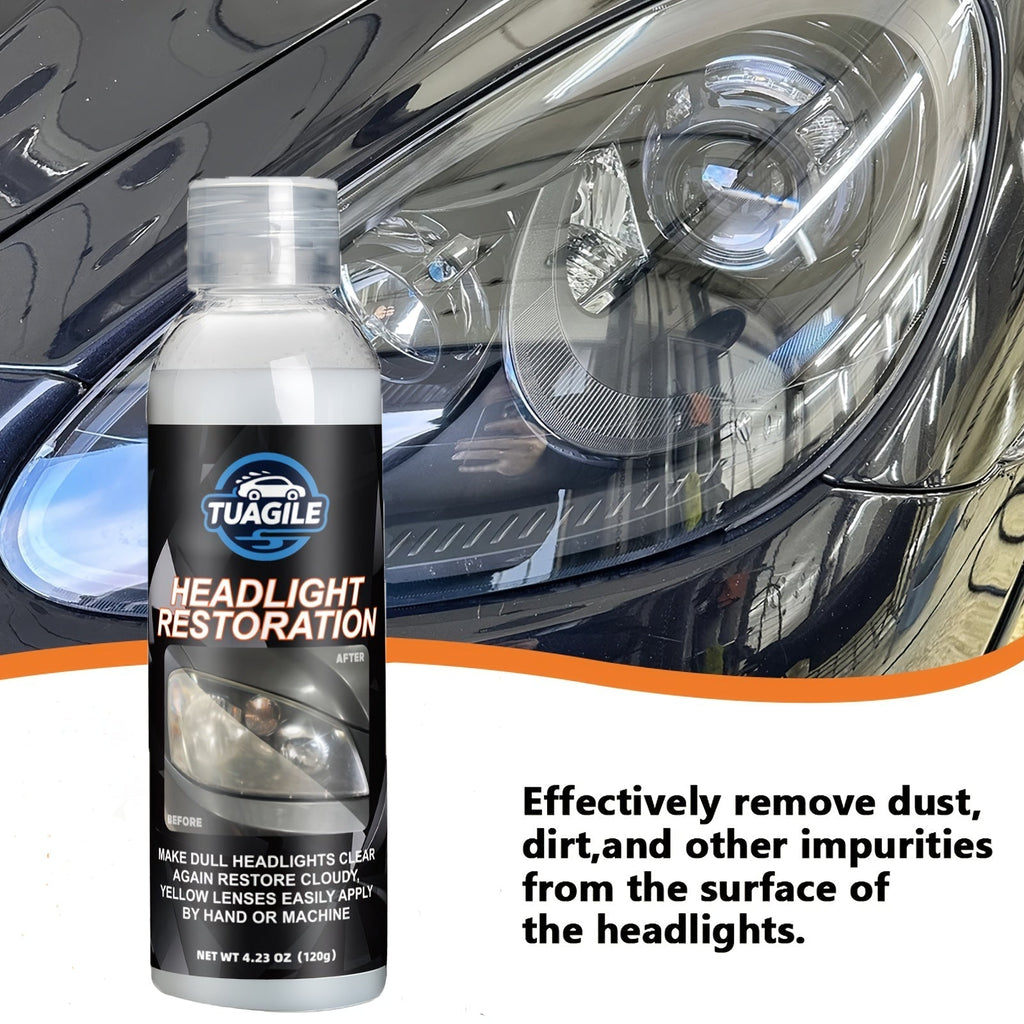 Headlight Restoration Kit UV Protective Coating Spray – Chemical Formula Removes Yellowing Oxidation & Haze, Restores Foggy Cloudy Headlights to Crystal Clear Brightness for All Cars