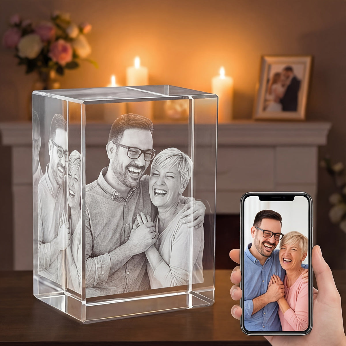 Personalized Crystal Cube with Custom Engraving - 3D Pet Memorial Gift for Dogs & Cats, Unique Keepsake for Valentine's Day, Mother's Day, Birthday, Custom Photo Crystal Cube for Pet Lovers