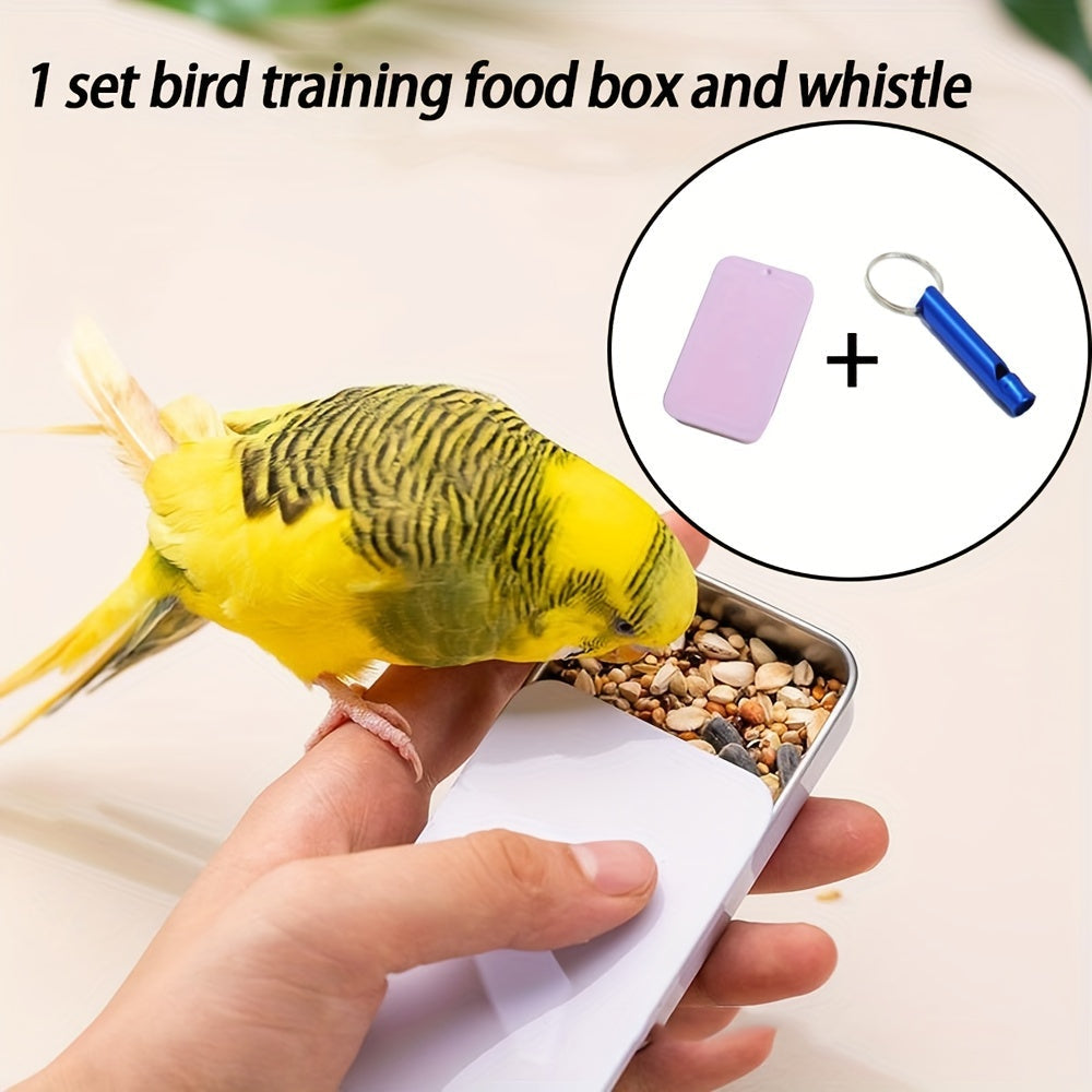 Parrot Training Starter Kit - Bird Training Food Bowls Hand Feeder & Whistle Set for Parrots Parakeets Budgies Cockatiels Conures - Bird Pet Supplies Taming & Bonding Accessories Random Color