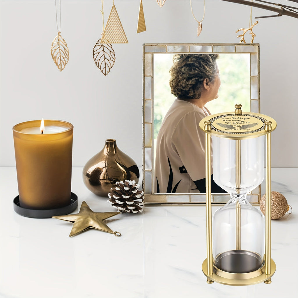 Timeless Hourglass Memorial Urn for Human & Pet Ashes - Fillable Keepsake Urn with Zinc Alloy Frame, Small Decorative Cremation Urn for Adults, Loved Ones & Pets, Elegant Remembrance Gift