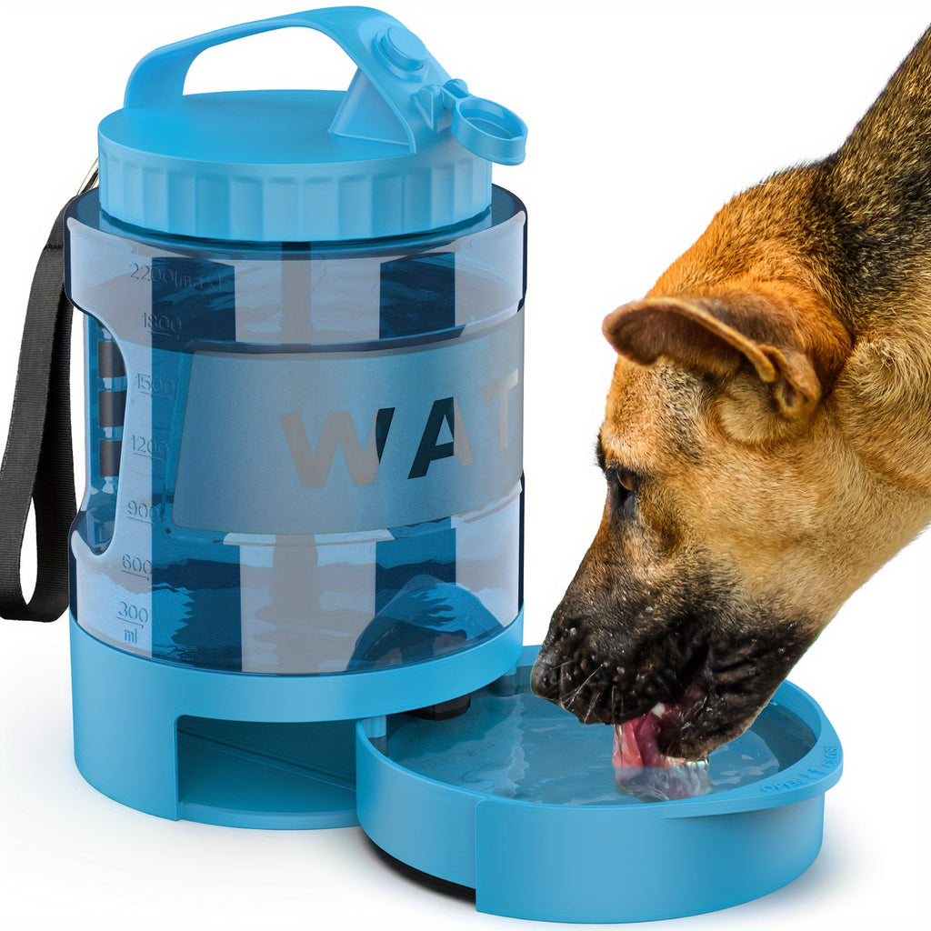 Dog Travel Water Bottle 74oz Large Capacity - Portable Pet Water Bottle with Detachable Drinking Bowl, Leak-Proof Design for Hiking Camping Dog Park, Suitable for Large Medium Small Dogs Outdoor Adventures