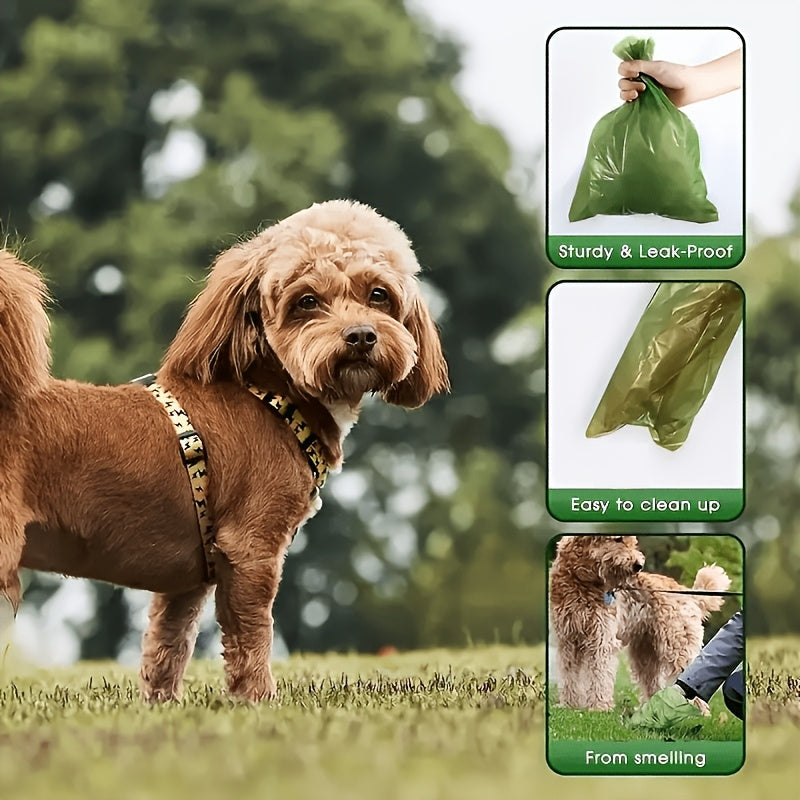 Dog Poop Bags with Dispenser 61-Piece Set - 60 Leak-Proof Unscented Waste Bags on 4 Rolls with Bone Design Dispenser Holder, Biodegradable-Friendly Dog Waste Bags for Outdoor Walks, Parks & Travel Pet Cleaning