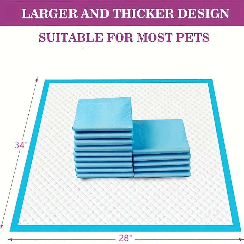 XXXL Disposable Dog Pee Pads 6-Layer Super Absorbent - Waterproof Odor-Resistant Training Pads for Small Large and Elderly Dogs, Bulk 80 & 100 Count, Leak-Proof Puppy Potty Pads