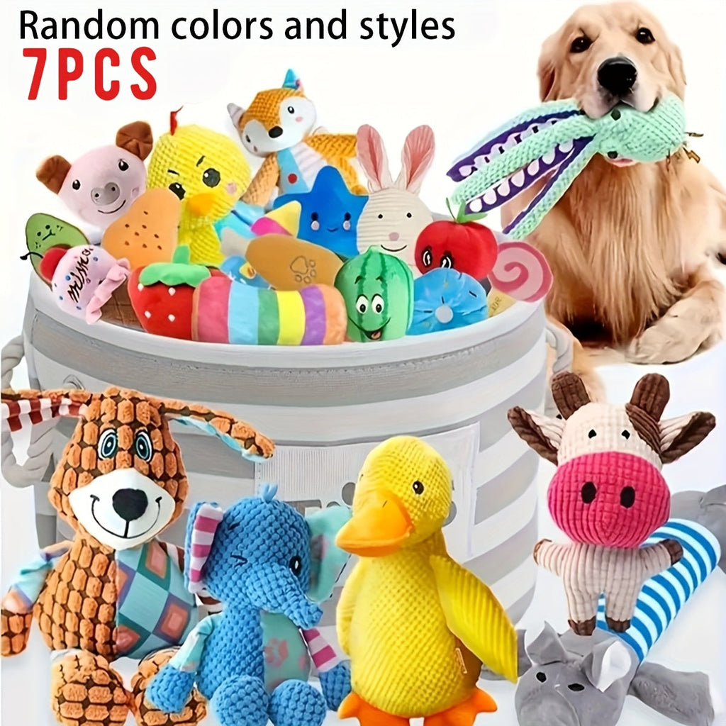 Puppy Plush Teething Toy Set for Small Dogs – 7 or 13 Piece Assorted Soft Squeaky Stuffed Animal Toys, Random Styles, Gentle on Puppy Teeth & Gums, Fun Gift Bundle for Small Breed Puppies
