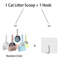 Cat Litter Scoop Set with Wall-Mount Hook – 2-Piece Lightweight Cat Litter Box Cleaning Kit with Scoop & Holder, Easy-Clean Pet Litter Tool for Litter Box Maintenance, Random Color
