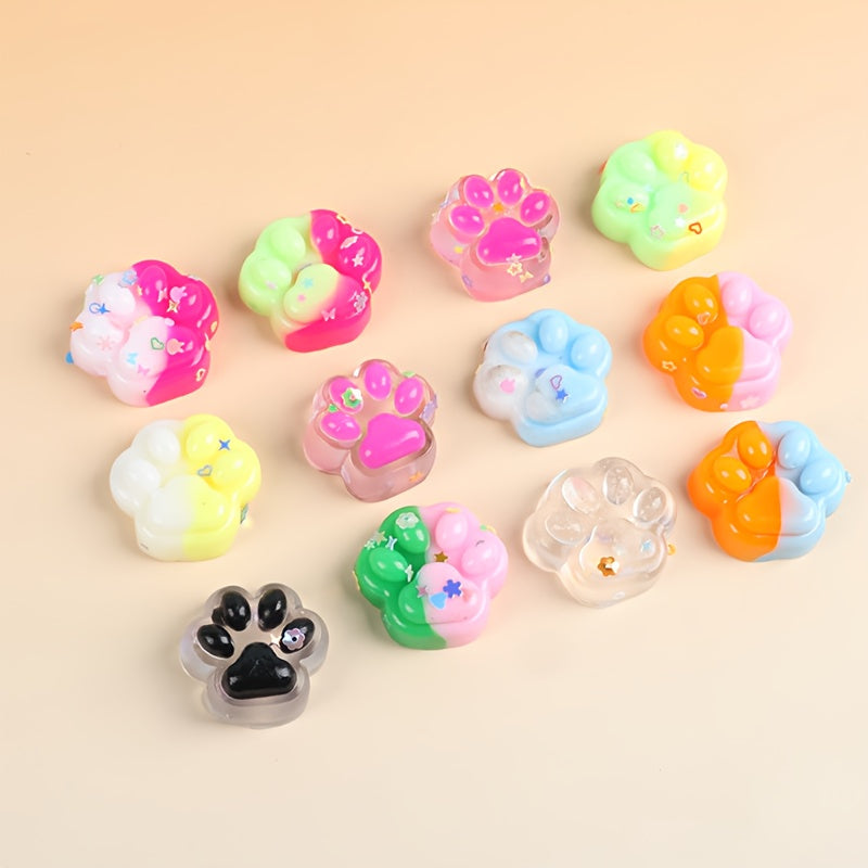 Mini Cat Paw Squishy Toys 10/20/30 Pack - Soft Stress Relief Squishies for Kids, Party Bag Fillers, Easter Egg Basket Stuffers, Halloween Christmas Goodie Bag Fillers, Random Assorted Colors