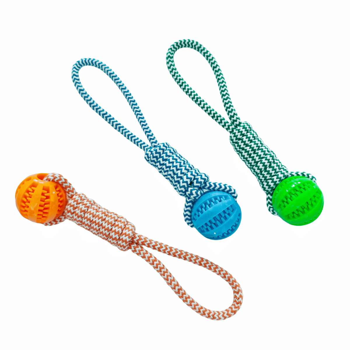 Heavy-Duty Braided Rope Dog Chew Toy with Textured Handle & Interlocked Rope Ball – Power Chewer Teeth Cleaning Tug Toy for Large Dogs, Fetch & Tug-of-War Training, Durable Molar Bone