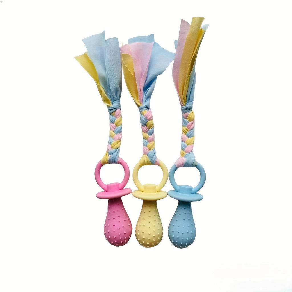 Pet Dental Teething Pacifier Toys 9 Pack - TPR Chew Toys for Cats & Dogs, Boredom Buster Dental Cleaning Chewing Toy Set for Puppies Kittens Small Medium Breeds