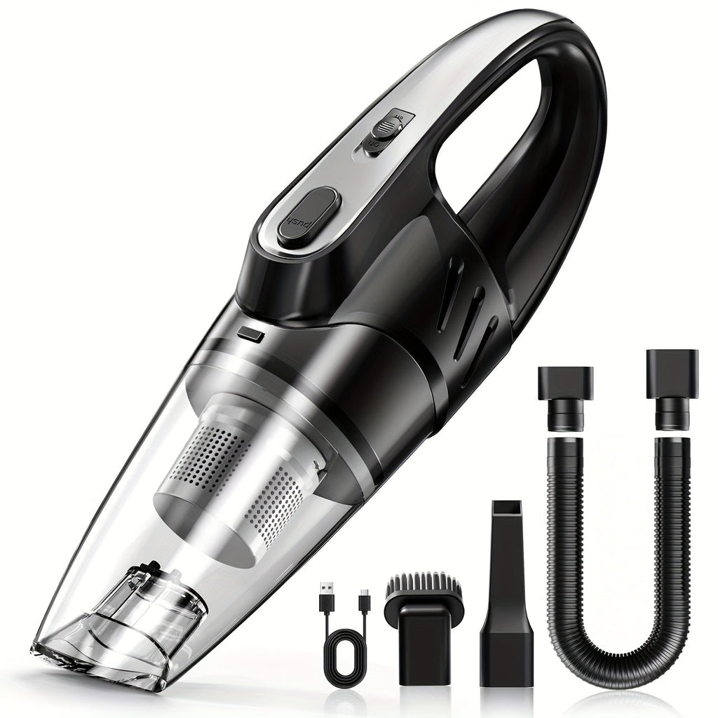 Handheld Car Vacuum Cleaner 6000PA 2000mAh Rechargeable 40dB Low Noise 5 Accessories for Car Home Pet Hair Pink