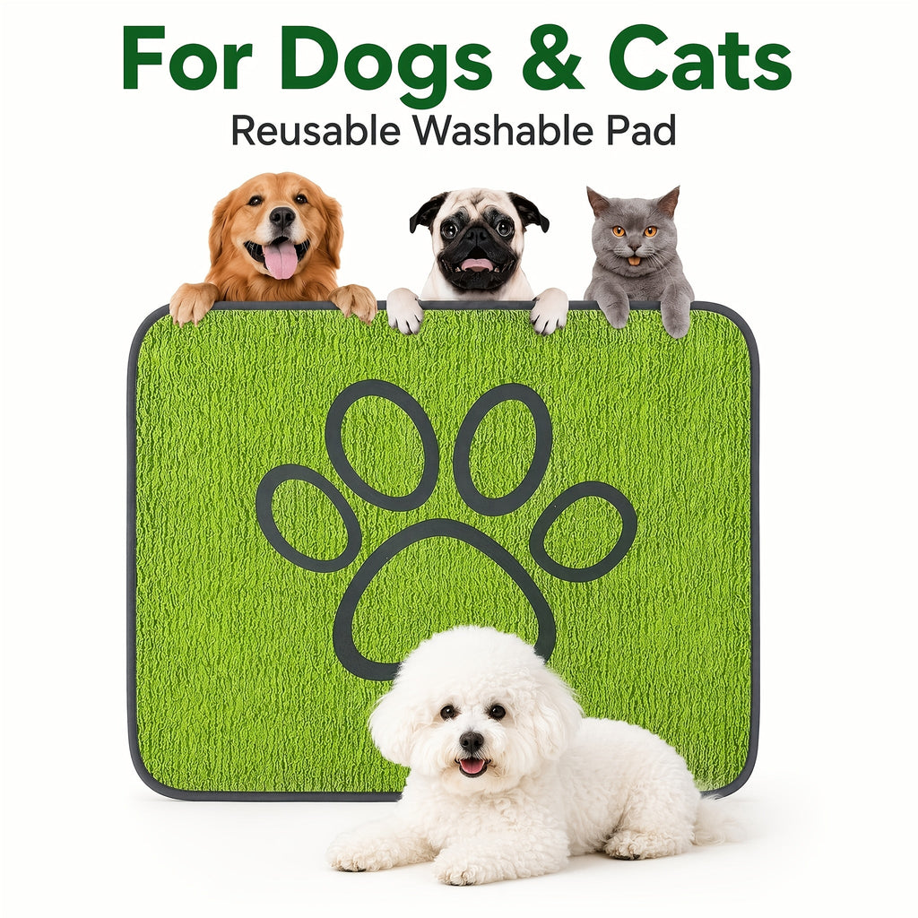 Washable Dog Pee Pad Reusable Non-Slip Training Mat - Super Absorbent Polyester Puppy Pad for Crate Sofa & Floor, Tear-Resistant Machine Washable Puppy Training Pads for Small Medium Dogs, S & L Sizes