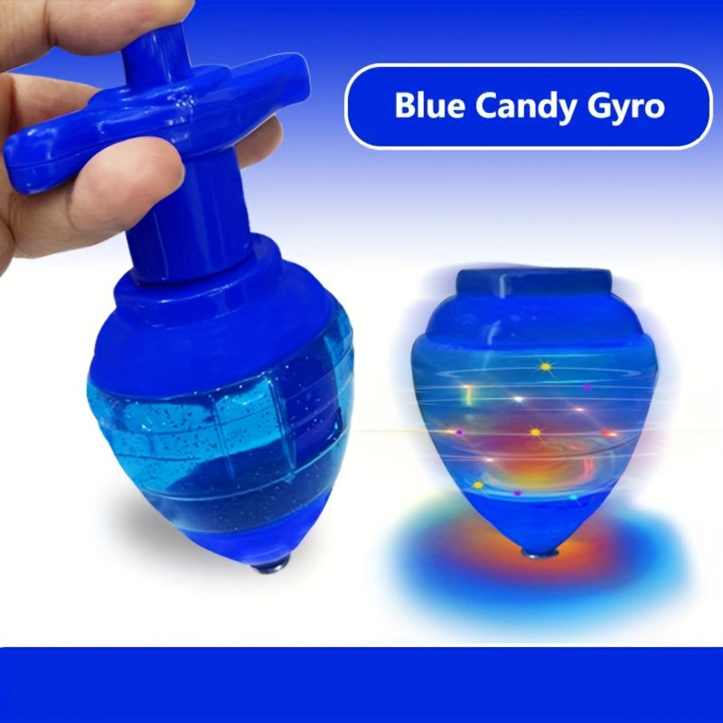 Light-Up Spinning Top Toy with Built-In Launcher Colorful LED Lights Interactive Candy Top Party Toy for Kids Long-Lasting Spin Multi-Color Fun Gift for Boys Girls