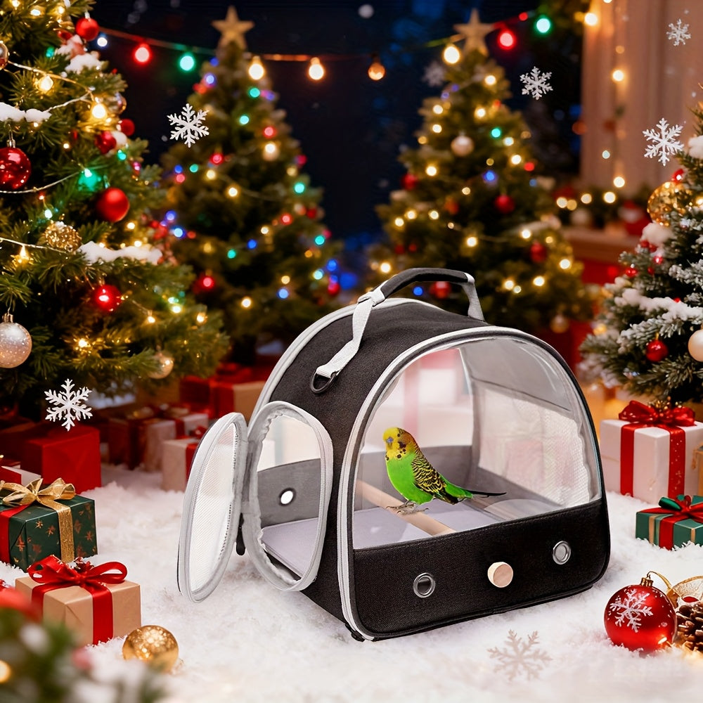 Foldable Bird Travel Cage Carrier for Parakeets Budgies Cockatiels Conures & Parrots – Compact Transport Case with Perch & Soft Mat Airline Approved for Vet Trips & Outdoor Adventures