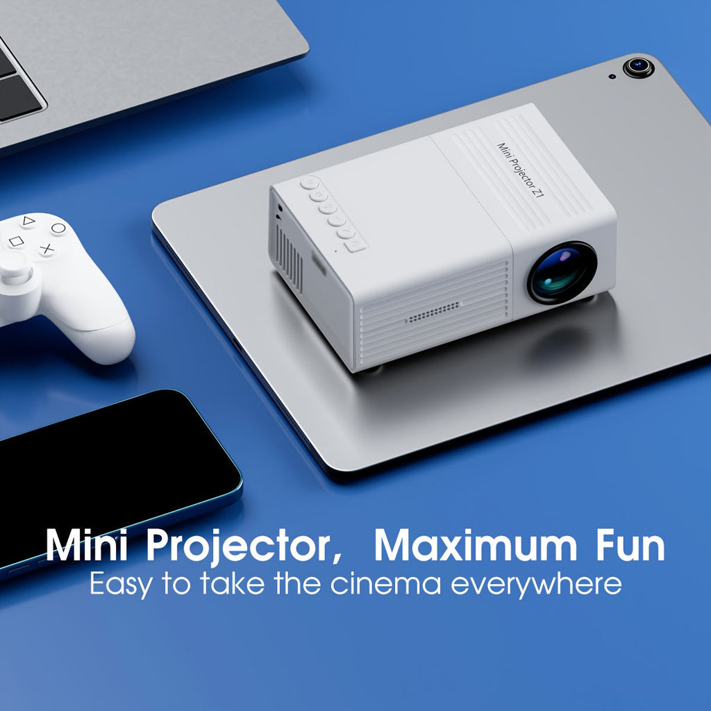 Portable Projector 1080P Supported 1280x720 Native Resolution with Remote Control USB Compatible with Smartphones Tablets Laptops TV Sticks Big Screen Home Theater