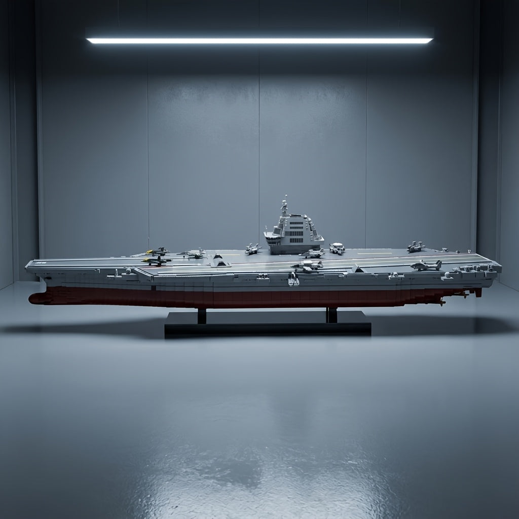10019 Pcs MOC Aircraft Carrier Building Blocks Set, Fujian Type 003 Warship Model Bricks Kit for Adults, Military Navy Ship STEM Building Toy, Holiday Birthday Gift for Military Fans & Brick Collectors
