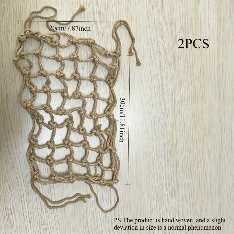 Parrot Rope Climbing Net 2-Pack – Bird Cage Hanging Crawl Net Swing for Parrots, Parakeets & Small Birds, Puzzle Training Toy for Mental Enrichment & Exercise