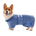 Quick-Dry Pet Bathrobe for Dogs & Cats – Absorbent Microfiber Towel Coat with Embroidered Detail, Hands-Free Drying Robe for Medium & Large Dogs After Bath, Swimming & Rain