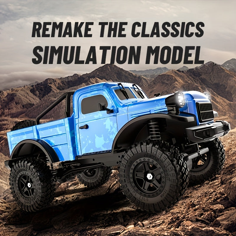 High-Torque RC Pickup Truck Crawler - Carbon Brushed Motor, Ultra-Low Center Chassis, Lightweight Vacuum Shell & Wide-Traction Axle | All-Terrain Rock Climbing RC Car for Adults & Kids | Off-Road Hobby Gift