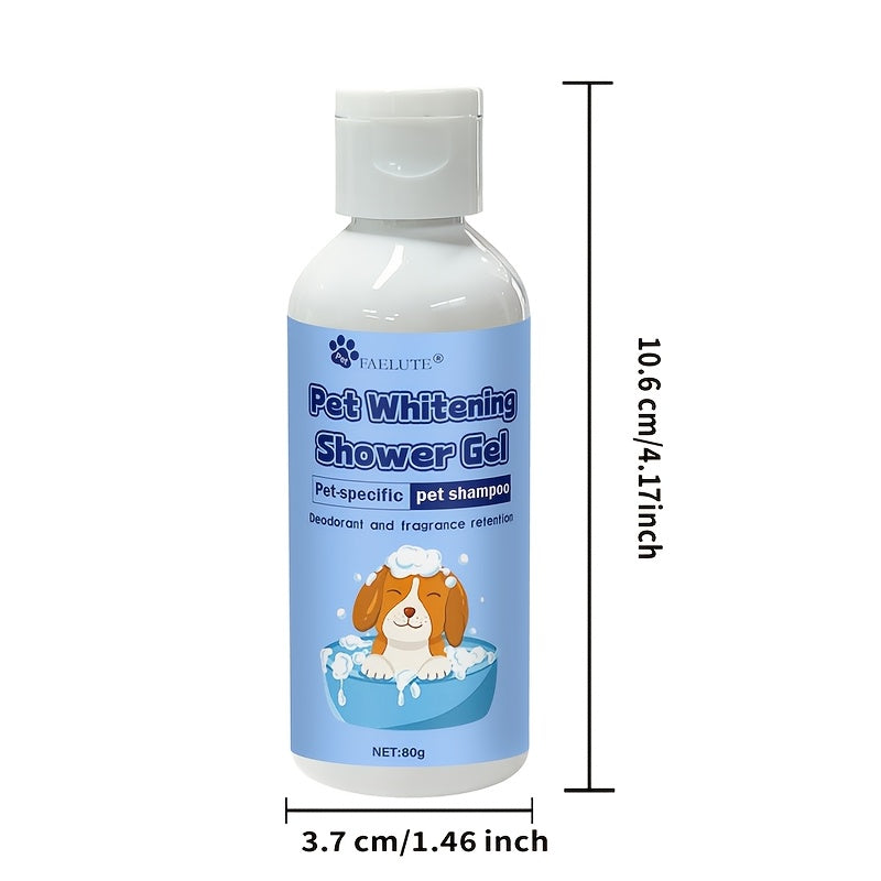Pet Whitening Shampoo for White Fur Dogs & Cats - Professional Brightening Coat Cleanser to Remove Yellow Stains & Odor, Natural Mild Formula Safe for Sensitive Skin, Puppies & Kittens, 80g Grooming Shampoo