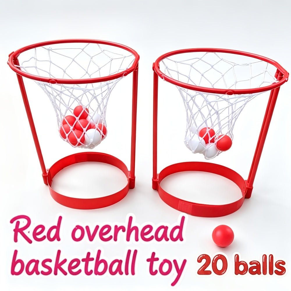 Headband Basketball Party Game for Kids Adults 20 Colorful Balls Adjustable Net Headband 2-Player Parent Child Interactive Competitive Indoor Game Family Fun Activity Birthday Party Supplies