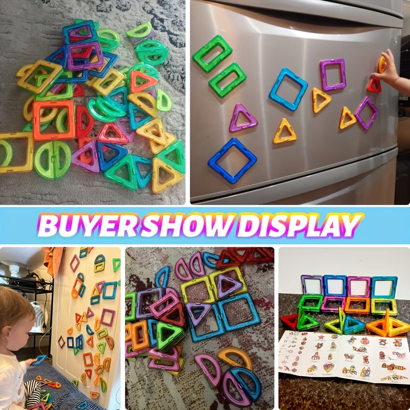 Magnetic Building Blocks Set for Kids 50 65 140 Pieces STEM Sensory Educational Tiles Toys Develop Creativity Hands-On Skills for Toddlers Boys Girls Birthday Halloween Christmas Gift Random Colors