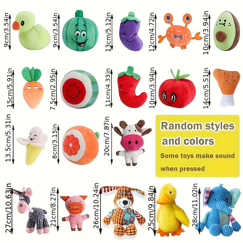 Small Dog Chew Toys 5pcs Plush Set - Dental Cleaning Puppy Chew Toys for Small Dogs, Random Styles & Colors, Cute Variety Pack Toy Bundle