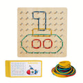 Wooden Geometric Pegboard Puzzle Toy for Kids – Shape Sorting Jigsaw Peg Board Game, Montessori Educational STEM Toy, Fine Motor Skills Learning Activity, Holiday Birthday Gift for Toddlers Ages 2 3 4 5+