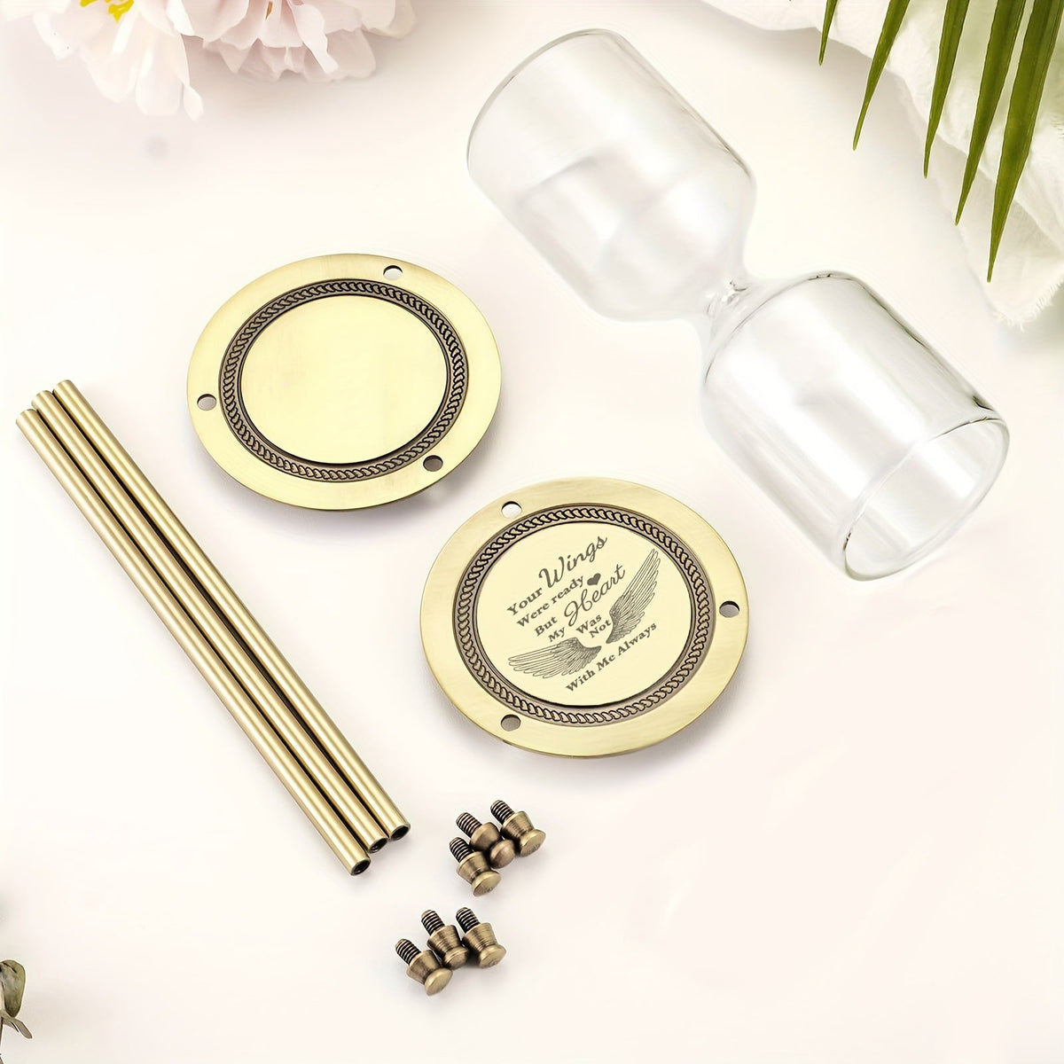 Timeless Hourglass Memorial Urn for Human & Pet Ashes - Fillable Keepsake Urn with Zinc Alloy Frame, Small Decorative Cremation Urn for Adults, Loved Ones & Pets, Elegant Remembrance Gift