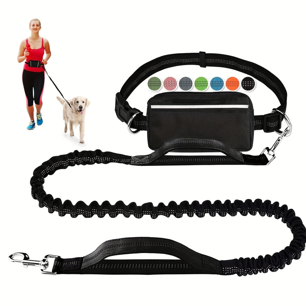 2-in-1 Dog Walking Waist Bag with Built-In Leash Holder – Multifunctional Adjustable Hands-Free Dog Walk Fanny Pack for Treats, Phone & Essentials, One Size, 9 Colors