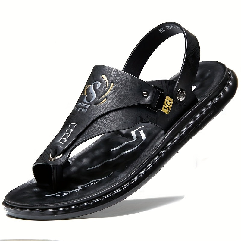 Men's Hiking Sandals with Arch Support – Slip-On Sports Beach Walking Sandals, Lightweight Casual Outdoor Shoes, Black Grey Brown, Sizes US 7–13.5, All Season Comfort