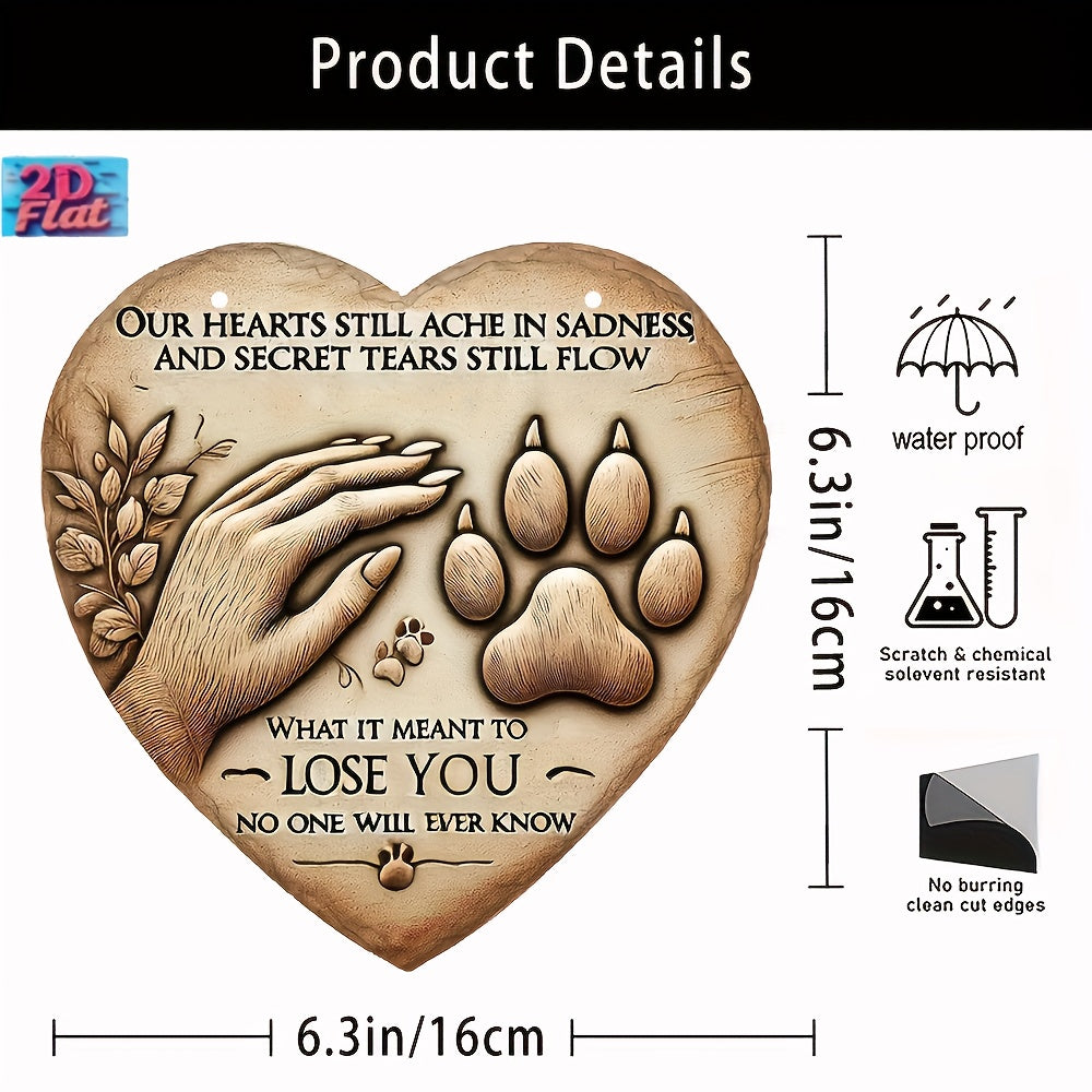 Heart-Shaped Resin Dog Grave Marker - 6.3" Pet Memorial Sign for Yard & Lawn, Decorative Sympathy Gift for Loss of Dog, Outdoor Pet Remembrance Plaque (Model A)