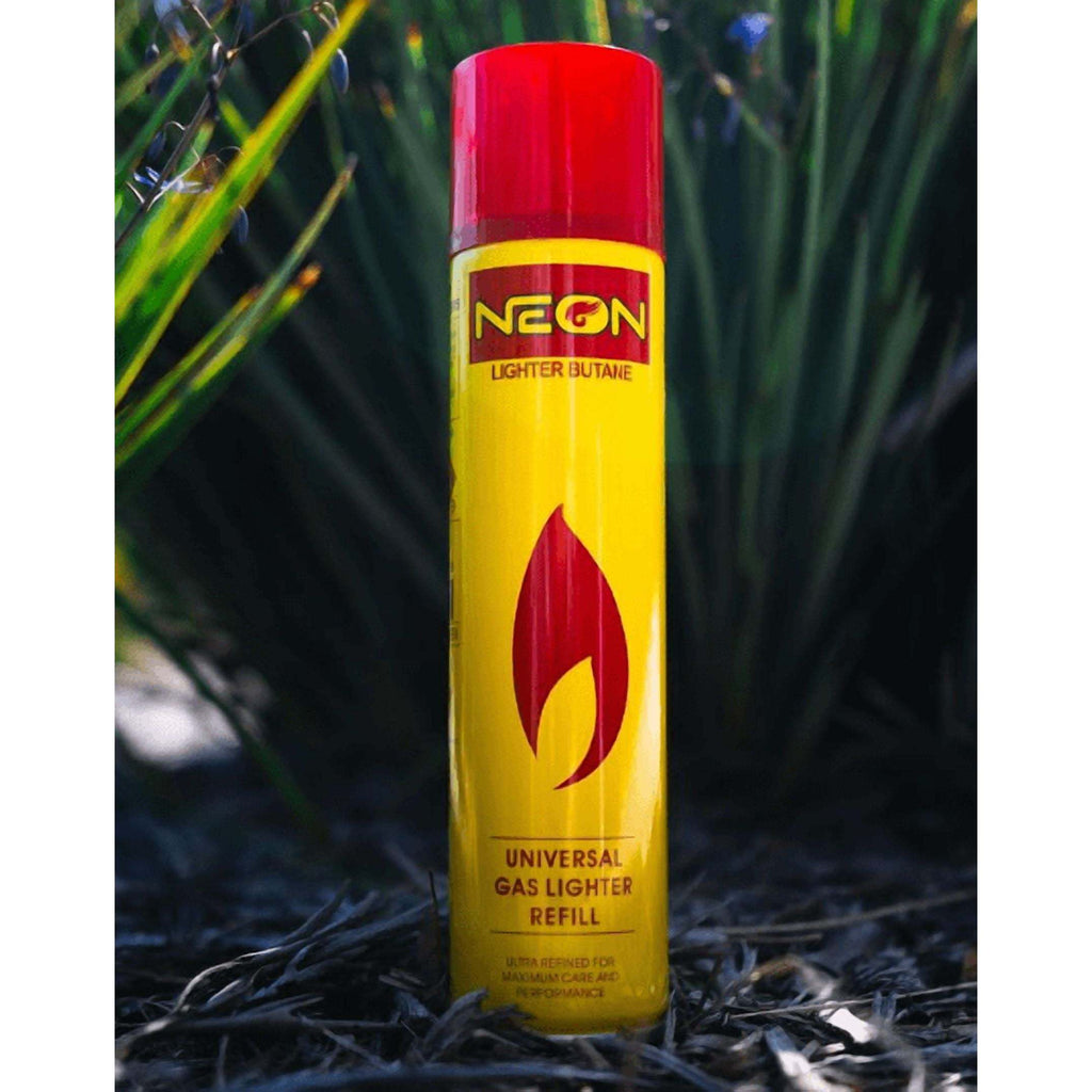 3 Pack NEON Ultra Refined Butane Gas Refill 10.14 oz Cans with 5 Adapter Tips – Universal Lighter Fuel for Refillable Lighters, Torches & Flame Tools – High-Performance Yellow Canisters – Velora