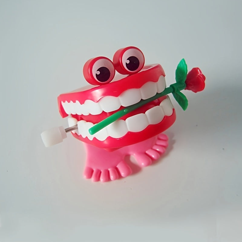 5pcs Wind-Up Walking Teeth Toys with Eyes & Funny Feet Novelty Gag Gift for Halloween Christmas Party Desktop Decoration – Random Style & Color
