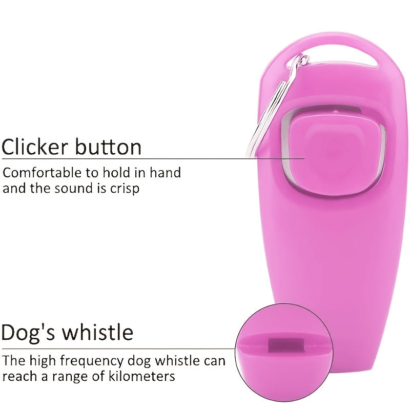 Dog Training Clicker 2 Pack - Professional Pet Clicker Trainer for Dogs Puppies and Cats, Positive Reinforcement Dog Obedience Training Tool with Wrist Strap, Pink and Red