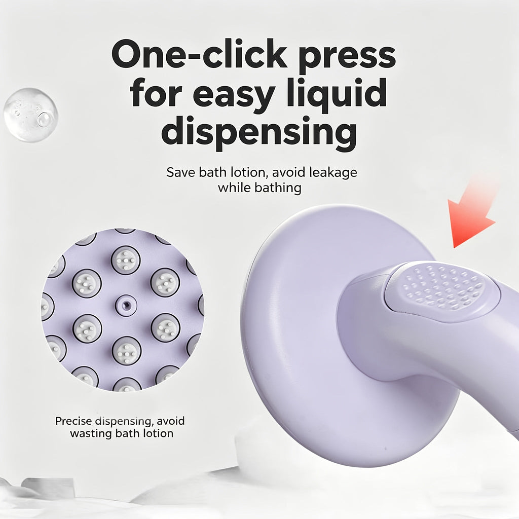 Silicone Pet Bath Brush with Soap Dispenser – Dog & Cat Grooming Massage Brush, Soft Bristle Shampoo Scrubber for Bathing, Deep Cleaning & Deshedding, Available in Purple & White