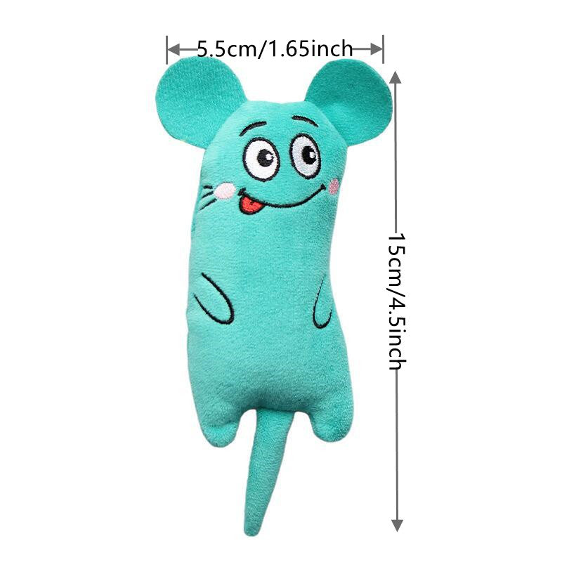 Plush Cat Toy Interactive Self-Entertaining Teeth Cleaning Chew Toy for Cats and Small Breeds No Battery Needed Random Color Soft Catnip Style Pet Toy