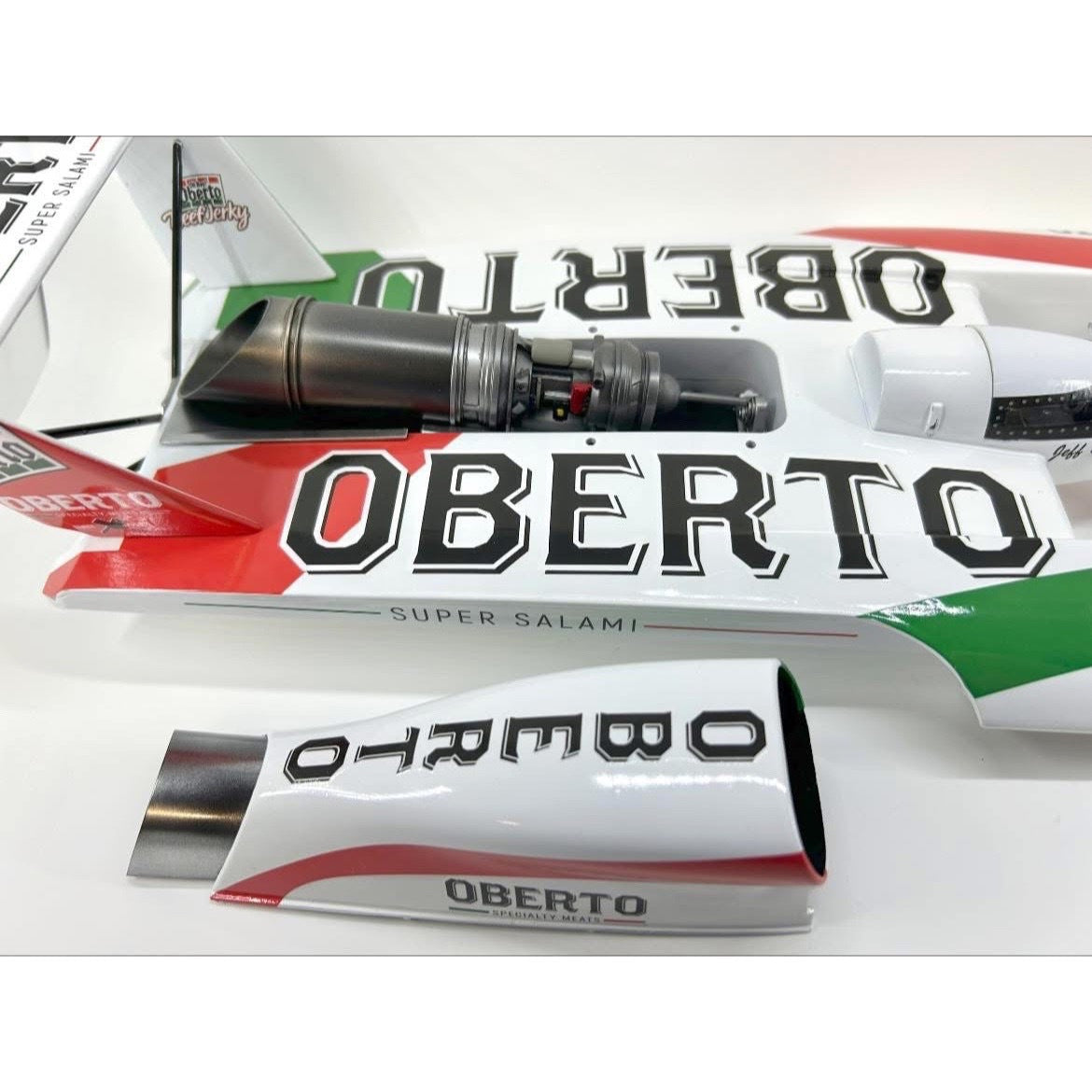 1/25 Scale Oh Boy Oberto Unlimited Hydroplane Boat Plastic Model Kit – 51 Pieces, Acrylic Display Stand with Sound Chip, Paints, Glue, Brushes & Water-Slide Decals, Collector Gift for Hydroplane Fans