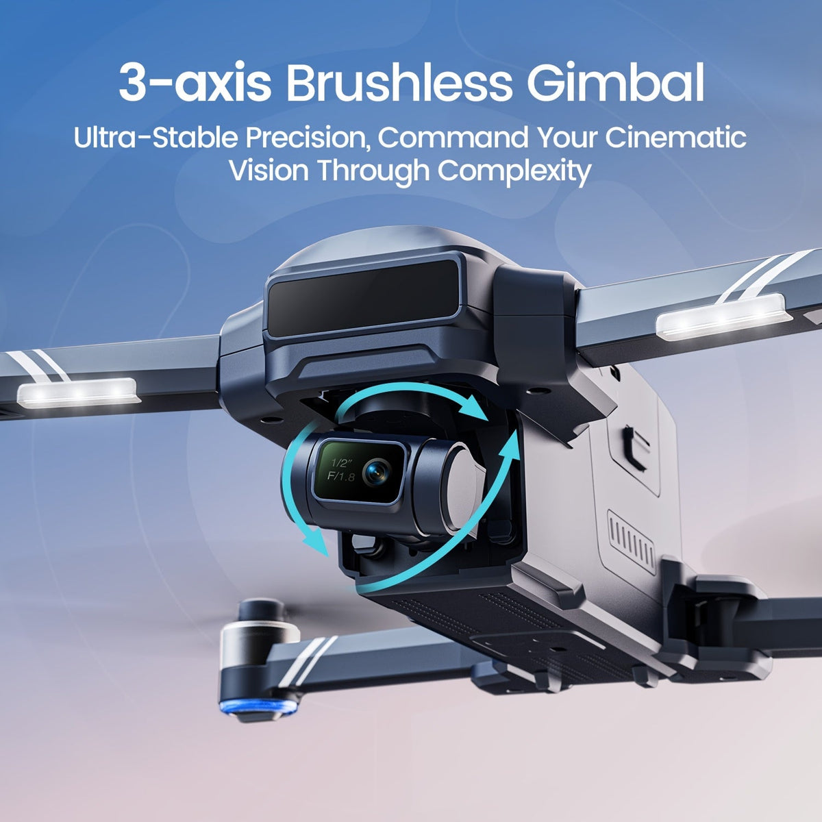 Holy Stone HS600D Professional Drone with 1/2" Sony CMOS Camera 4K HDR Video 3-Axis Gimbal – 6KM Transmission, 80-Min Flight, Level-6 Wind Resistance, AI Smart Track, Auto Return for Adults