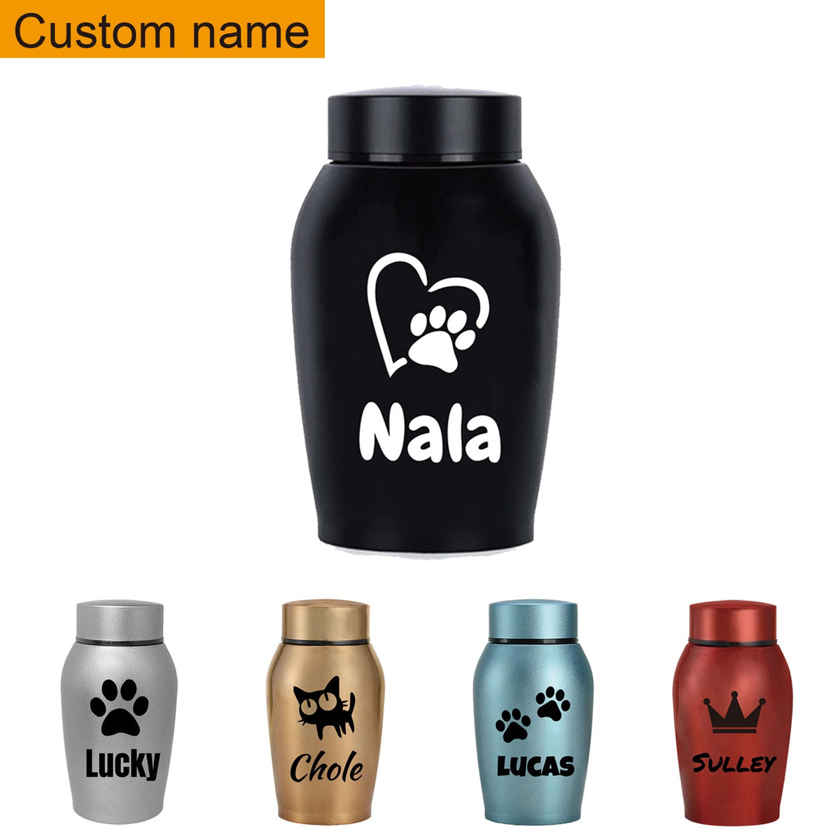 Personalized Pet Urn for Ashes – Stainless Steel Dog & Cat Cremation Urn with Thread-Top Design, Custom Memorial Keepsake for Beloved Pets