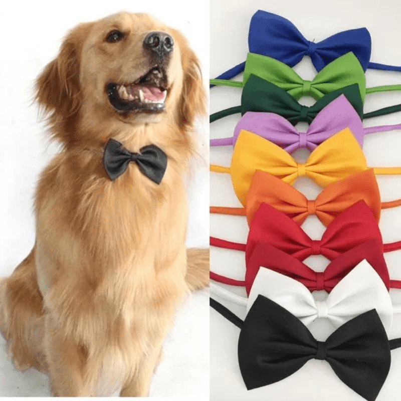 Pet Bow Tie Collar Adjustable for Dogs & Cats - Chic Durable Polyester Bow Tie, Fits Neck Size 9.8"-15.7", Stylish Costume Accessory for Small Medium Large Pets, Perfect for Parties Photos & Holidays