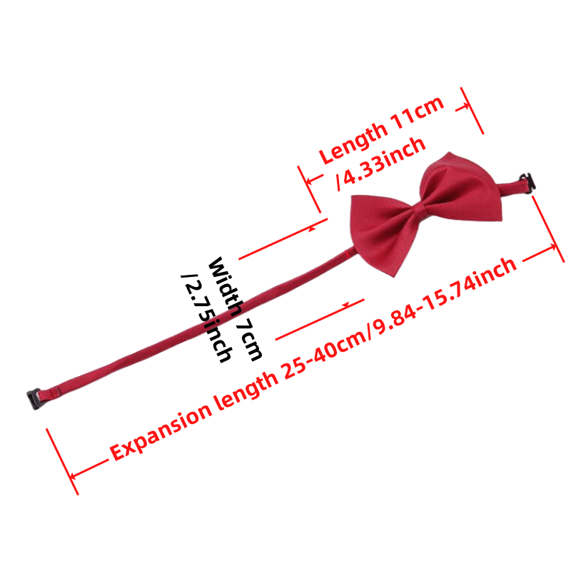 Pet Bow Tie Collar Adjustable for Dogs & Cats - Chic Durable Polyester Bow Tie, Fits Neck Size 9.8"-15.7", Stylish Costume Accessory for Small Medium Large Pets, Perfect for Parties Photos & Holidays