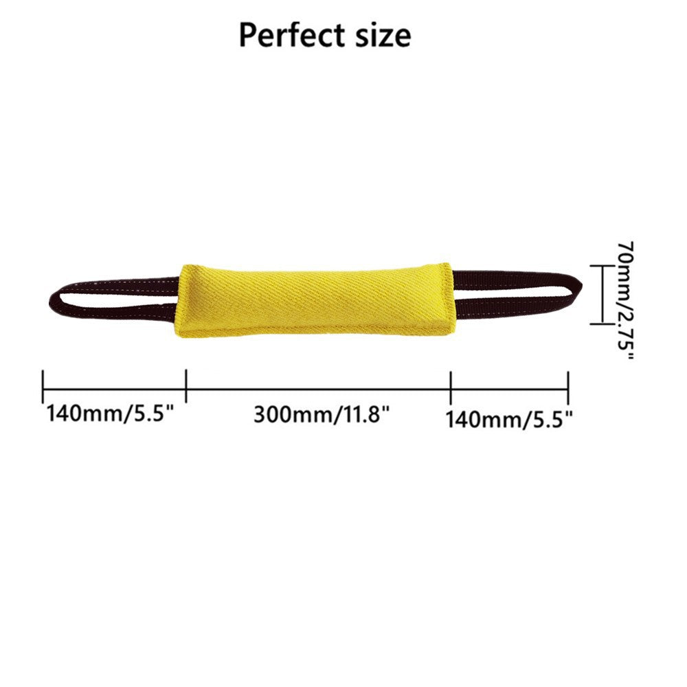 Dog Tug of War Rope Toy with 2 Soft Handles – Durable Bite Pillow for Small & Medium Dogs, Tough Interactive Pull Toy for Training, Agility, K9 & Bonding Play