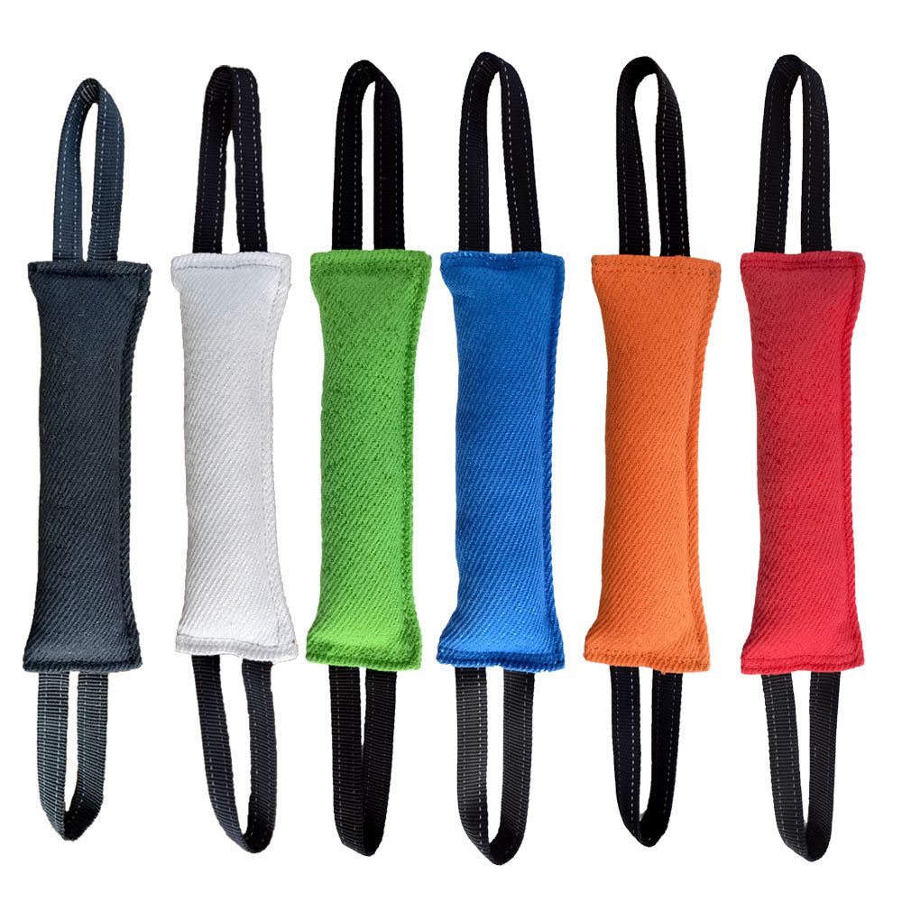 Dog Tug of War Rope Toy with 2 Soft Handles – Durable Bite Pillow for Small & Medium Dogs, Tough Interactive Pull Toy for Training, Agility, K9 & Bonding Play