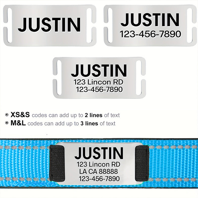 Customizable Reflective Dog Collar with Personalized Name Plate - Padded Nylon Comfort Fit, 12 Color Options, Engraved ID Tag Alternative for Small Medium & Large Dogs, Perfect Personalized Dog Gift for Dog Lovers