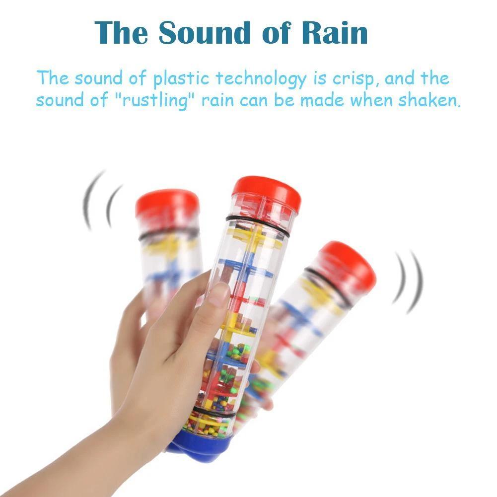 Colorful Rainmaker Musical Toy for Babies 40cm Translucent Shaker Vibrant Beads Rain Sound Educational Sensory Instrument Color Recognition Coordination Development Gift Ages 0+ ABS Safe